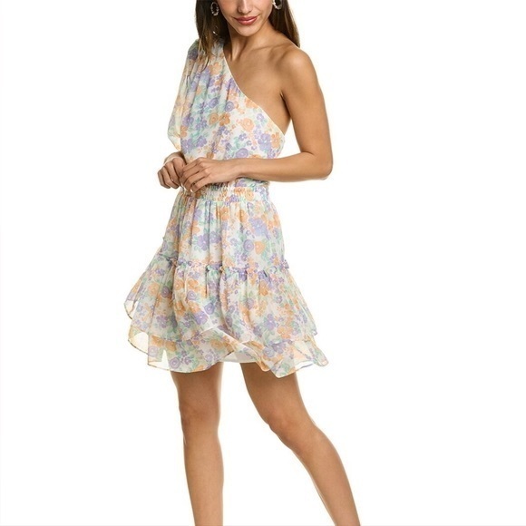 WAYF‎ One-Shoulder Tiered Minidress - Picture 1 of 8